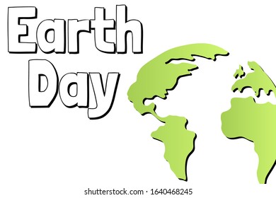 Earth Day holiday concept. Earth globe. Template for background, banner, card, poster with text inscription. Vector EPS10 illustration