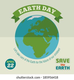 Earth day holiday poster in flat design