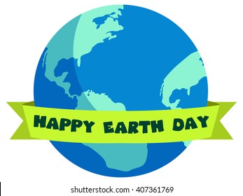 Earth day icon for cards, vector illustration