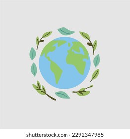 earth day icon design isolated on gray background