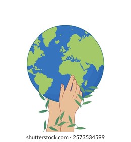 Earth day icon design with transparent background. Design for environmental campaign.