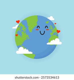 Earth day icon design with transparent background. Design for environmental campaign.