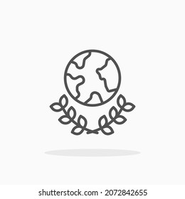 Earth Day icon. Editable Stroke and pixel perfect. Outline style. Vector illustration. Enjoy this icon for your project.