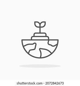 Earth Day icon. Editable Stroke and pixel perfect. Outline style. Vector illustration. Enjoy this icon for your project.