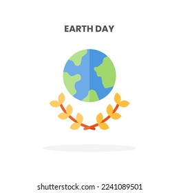 Earth Day icon flat. Vector illustration on white background. Can used for web, app, digital product, presentation, UI and many more.