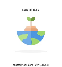 Earth Day Icon flach. Vektorgrafik auf weißem Hintergrund. Kann für Web, App, digitale Produkte, Präsentation, UI und viele mehr verwendet werden.
