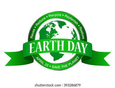 Earth day icon isolated on white background