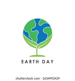 Earth Day icon logo vector illustration. Earth Day vector line art illustration for icon, logo, symbol, sign, web, UI. Vector illustration of Earth Enviromental Day isolated on white background. 