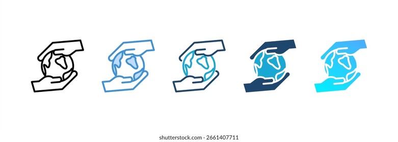 Earth Day icon set multiple style collection