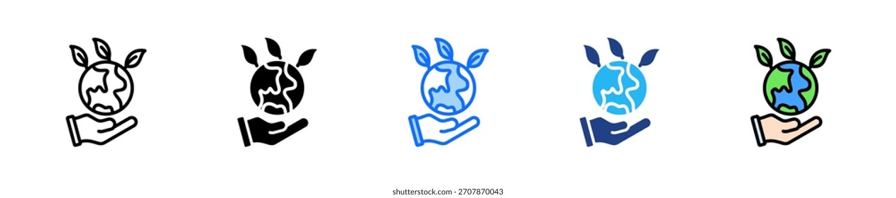 Earth Day Icon Set Multiple Style Collection