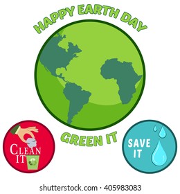 Earth day icons, vector illustration