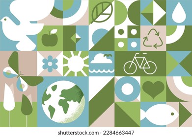 Earth day illustration. Ecology, environmental problems and environmental protection. Vector illustration concept for graphic and web design, business presentation, marketing and print material.