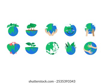 Earth Day Illustration Element Set