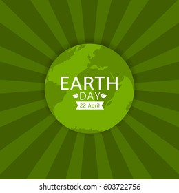 Earth day illustration. Green planet concept, Vector illustration