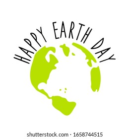 Earth Day illustration. Planet earth in flat style. Earth globe isolated on white background. Vector illustration.