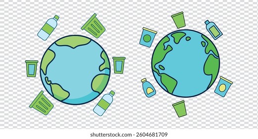 Earth Day Illustration: Recycling Around the Globe