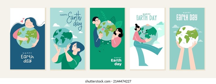 Earth day illustration set. Vector concepts for graphic and web design, business presentation, marketing and print material.