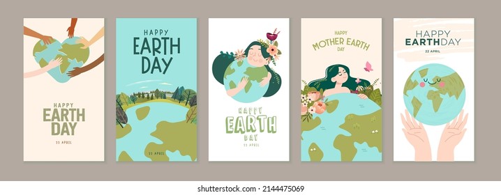 Earth day illustration set. Vector concepts for graphic and web design, business presentation, marketing and print material.