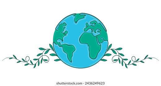 Ilustración del Día de la Tierra . Conceptos vectoriales para diseño gráfico y web, presentación de negocios, marketing y material impreso. Día Internacional de la Madre Tierra. Ecología y protección ambiental.