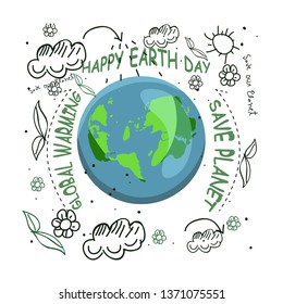 Earth day illustration,go green