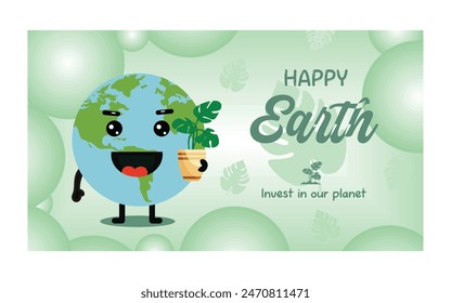 Earth Day the importance of loving nature earth day. Earth day background. flat vector modern illustration 