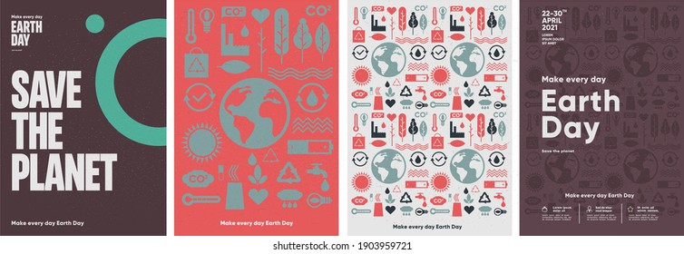 Earth Day. International Mother Earth Day. Environmental problems and environmental protection. Vector illustration. Set of vector illustrations