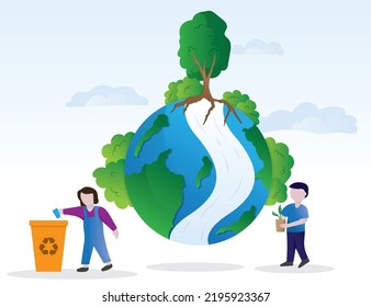 Earth Day. International Mother Earth Day. Environmental problems and environmental protection, icon