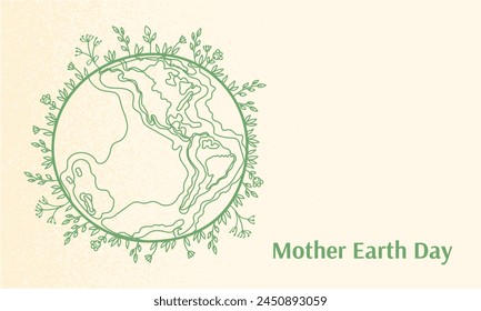 Earth Day. International Mother Earth Day. Environmental problems and environmental protection horisontal banner with copy space. Vector illustration. 