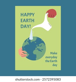 Earth Day. International Mother Earth Day. Environmental problems and environmental protection. Caring for nature. vector illustration Sustainable living concepts: love earth, make everyday Earth day