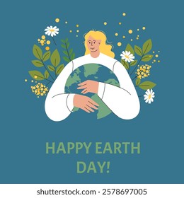 Earth Day. International Mother Earth Day. Environmental problems and environmental protection. Caring for nature. vector illustration Sustainable living concepts: love earth, make everyday Earth day