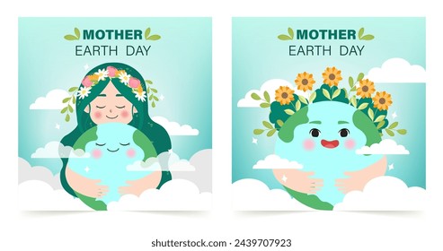 Earth Day. International Mother Earth Day. Happy Earth day concept. Save the Earth concept. Environmental problems and environmental protection. Vector illustration. Caring for Nature..