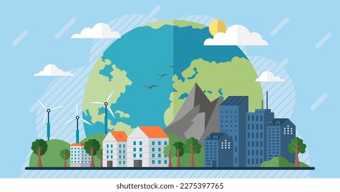 Earth Day. International Mother Earth Day. Social poster, banner or card. Environmental problems protection. Caring for Nature. World earth day. Save planet. People care planet. Zero waste think green