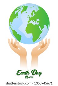 Earth day isolated on white background graphic vector