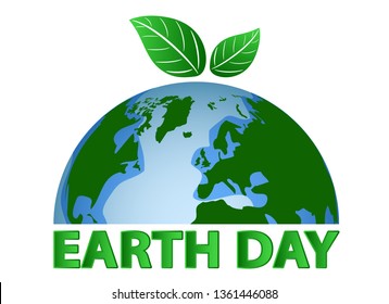 Earth day isolated on white background graphic vector