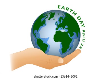 Earth day isolated on white background graphic vector