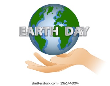 Earth day isolated on white background graphic vector