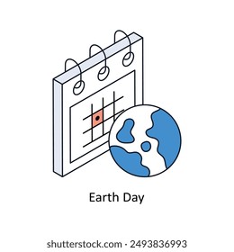 Earth Day Isometric style icon. Symbol on White background EPS 10 File 