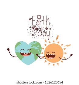 earth day label icon vector illustration design
