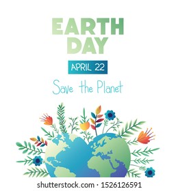 earth day label icon vector illustration design