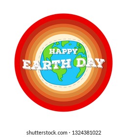 Earth day label with a planet sketch. Vector illustration design