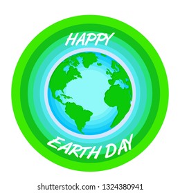 Earth day label with a planet. Vector illustration design