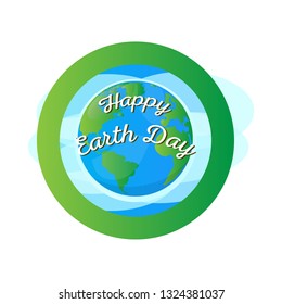 Earth day label with a planet. Vector illustration design
