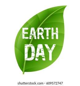 Earth Day Leaf, Vector Illustration