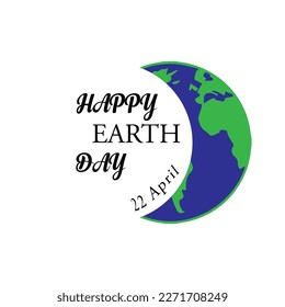 Earth Day lettering vector. Suitable for card, banner, or poster