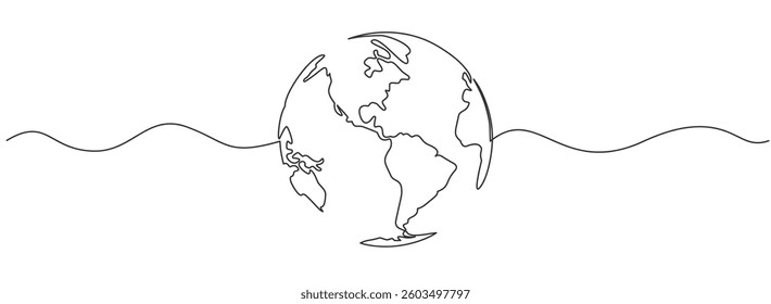 Earth day line art style illustration, Environment day line art style vector illustration	