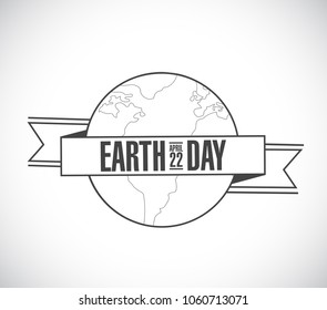 earth day line design sign stamp Illustrator. design graphic. isolated over white