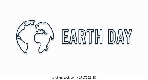 Earth day lined text over white