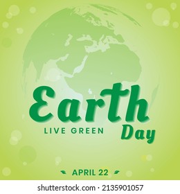 earth day live green vector, this design use for any kind of creative work