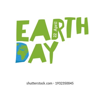 Earth Day Logo, 22 April. Vector design