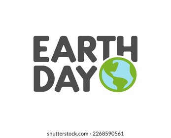 Earth day logo design with planet icon. Eco friendly design.